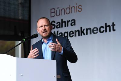 Kommunalwahlkampf BSW in NRW-stock-foto