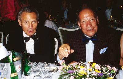 Galanacht der L?becker Presse Arthur Brauss und Regisseur J?rgen Roland (rechts) bei der Galanacht der L?becker Presse-stock-foto