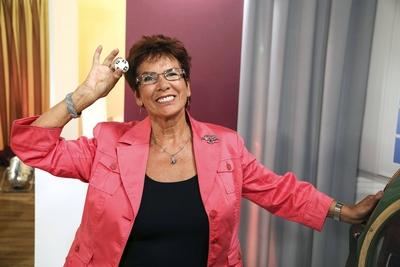Elvira Hahn beim Gipfeltreffen der Lotto Feen anl?sslich der ersten Ziehung der Lottozahlen am 9 Ok-stock-foto