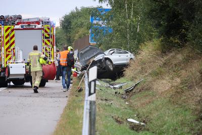 A72, Hartmannsdorf, Unfall, Wetter, Starkregen-stock-foto