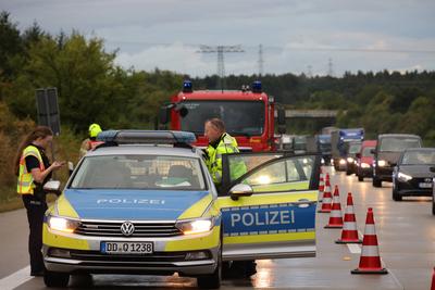A72, Hartmannsdorf, Unfall, Wetter, Starkregen-stock-foto