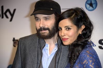 Christian Ulmen mit Gattin Collien Ulmen-Fernandes bei der Verleihung des 6. Mira Award 2015 in The Station. Berlin, 29-stock-foto