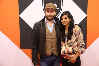 Christian Ulmen und Collien Ulmen-Fernandes auf dem Roten Teppich beim MUSIKEXPRESS STYLE AWARD 2015 Kosmos, Karl-Marx-A-stock-foto
