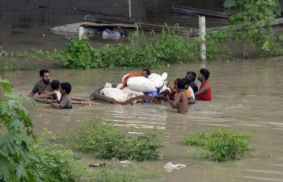 Flooded Yamuna River Wreaks Havoc In Delhi-NCR-stock-foto