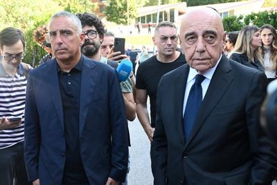 Db Milano 04/09/2024 - funerali Emilio Fede / foto Daniele Buffa/Image nella foto: Adirano Galliani-Gianluca Galliani **-stock-foto