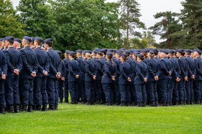 F?rstenfeldbruck, Bavaria, Germany - September 5, 2025: Roll call for the graduation of the 124th officer training cours-stock-foto