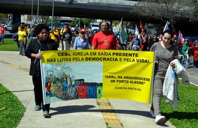 31st Cry of the Excluded in Porto Alegre, Rio Grande do Sul-stock-foto