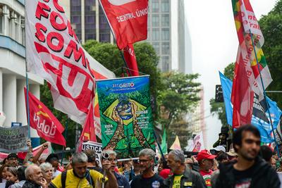 Grito dos Exclu?dos no Rio de Janeiro-stock-foto