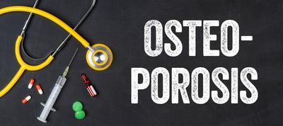 Stethoscope and pharmaceuticals on a blackboard - Osteoporosis-stock-foto