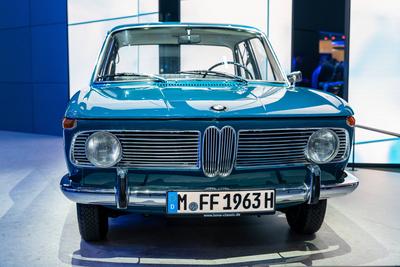Munich, Bavaria, Germany - September 9, 2025: The 1963 BMW 1500 is presented as a classic at the IAA Mobility. The model-stock-foto