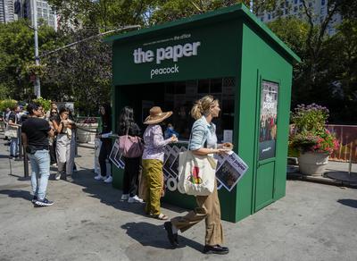 Brand activation of Peacock?s ?The Paper?-stock-foto