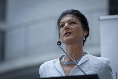 Gruppe, BSW, Sahra Wagenknecht-stock-foto