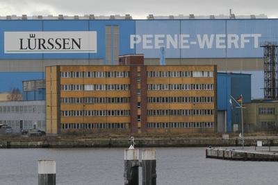 Blick am Montag (18.03.2019) auf die Peene Werft in Wolgast (Landkreis Vorpommern Greifswald). Die Werft hat sich in de-stock-foto