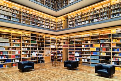 Innenaufnahme Buecherkubus, Herzogin-Anna-Amalia-Bibliothek, Deutschland, Thueringen, Weimar indoor cube library, Duches-stock-foto