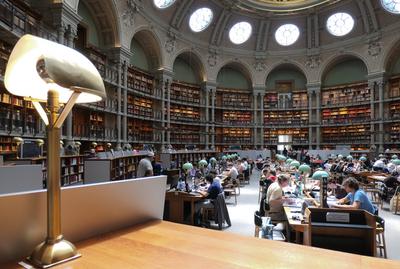 Paris, Bibliotheque national de France (Französische Nationalbibliothek), Ovalsaal, Jean-Louis Pascal, Alfred Recoura //-stock-foto