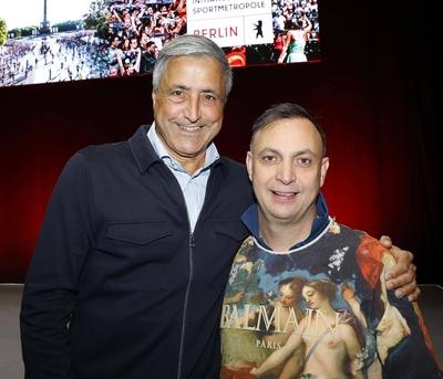 Kaweh Niroomand, Bob Hanning beim Saisonauftakt der Sportmetropole Berlin in der Max Schmeling Halle. *** Kaweh Nirooman-stock-foto