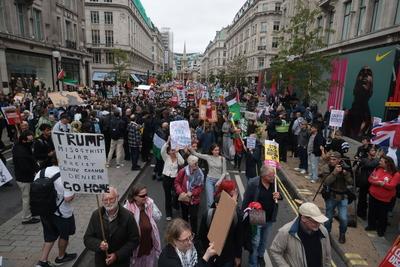 Anti Trump Protest London-stock-foto