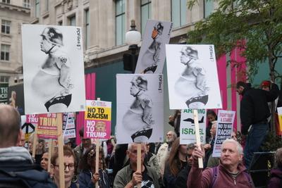 Anti Trump Protest London-stock-foto