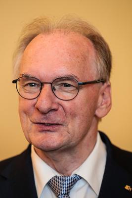 Ministerpr?sident Dr. Reiner Haseloff (CDU, Sachsen-Anhalt) hat am Mittwoch, 17. September 2025, in der Magdeburger Staa-stock-foto