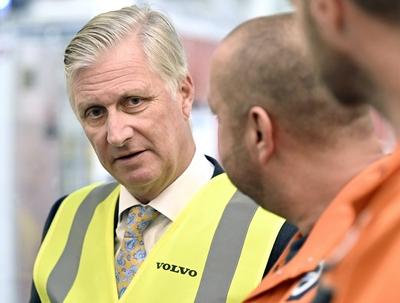 King Philippe visits the Volvo Trucks Center in Oostakker-stock-foto