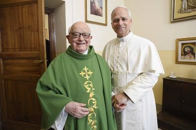 ITALY - POPE LEO XIV   CELEBRATES MESS IN THE PARISH CHURCH IF SAINT  ANNA  IN THE VATICAN - 2025/9/21-stock-foto