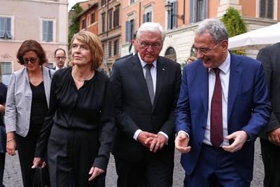 Rom, Italien, 22.09.2025: Bundespr?sident reist nach Rom/Italien und in den Vatikan: Elke B?denbender, Frank-Walter Stei-stock-foto