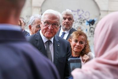 Rom, Italien, 22.09.2025: Bundespr?sident reist nach Rom/Italien und in den Vatikan: Frank-Walter Steinmeier spricht vor-stock-foto