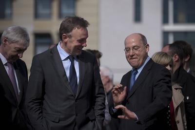 Thomas Oppermann Gregor Gysi Equal Pay Day DEU Deutschland Germany Berlin 21 03 2014 Thomas Op-stock-foto