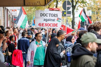 Pro-Pal?stina-Demo in D?sseldorf-stock-foto