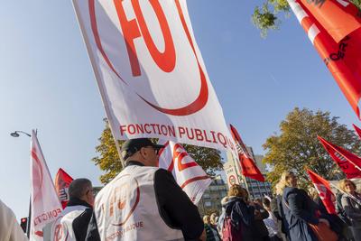 Demonstration by driving schools-stock-foto