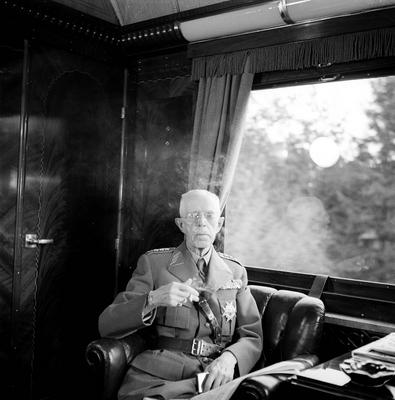 RECORD DATE NOT STATED State Railways, SJ A03. H. M. King, Gustav V, in his salon wagon. Copyright: xpiemagsx swrailpie2-stock-foto