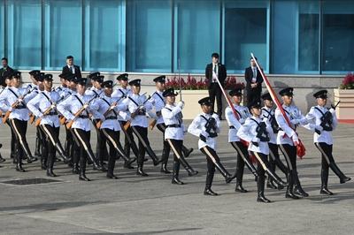 China National Day Flag Raising and Reception in Hong Kong-stock-foto