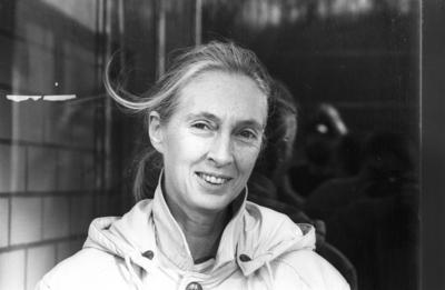 Jane Goodall (Wissenschaftlerin) 08/87 h?r Jane Goodall im August 1987 Gro?britannien britische Britin Frau Wissenschaft-stock-foto