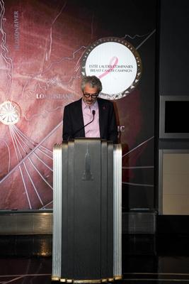 Elizabeth Hurley and William Lauder Lead Empire State Building Pink Lighting for Breast Cancer Awareness-stock-foto