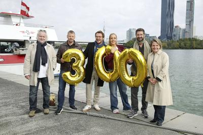 Gregor Seberg, Martin Gruber, Max Fischnaller, Lilian Klebow, Andreas Kiendl, Stefanie Groiss-Horowitz-stock-foto
