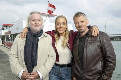 Gregor Seberg, Lilian Klebow, Martin Gruber-stock-foto