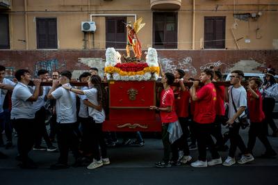 Procession of the novices of Saint Michael the Archangel in Palermo-stock-foto