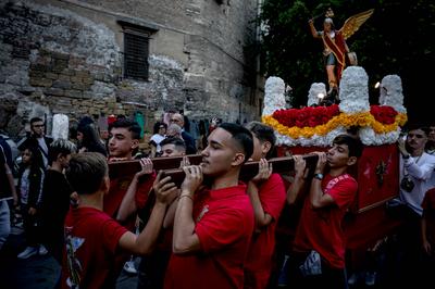 Procession of the novices of Saint Michael the Archangel in Palermo-stock-foto