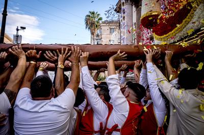Procession of Saint Michael the Archangel in Palermo-stock-foto