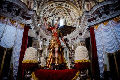 Procession of Saint Michael the Archangel in Palermo-stock-foto