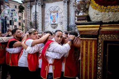 Procession of Saint Michael the Archangel in Palermo-stock-foto
