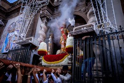 Procession of Saint Michael the Archangel in Palermo-stock-foto