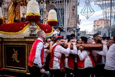 Procession of Saint Michael the Archangel in Palermo-stock-foto