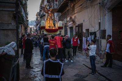 Procession of Saint Michael the Archangel in Palermo-stock-foto