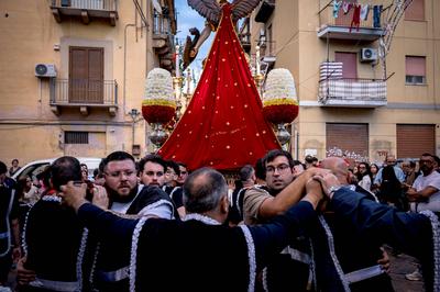 Procession of Saint Michael the Archangel in Palermo-stock-foto