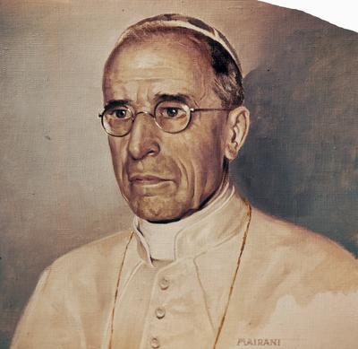 Anefo photo collection. Photo of a painted portrait of Pope Pius XII. undated Copyright: xpiemagsx pienatarchpart5171020-stock-foto