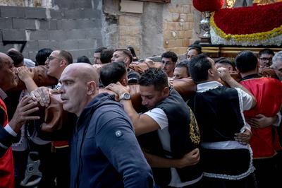 Procession of Saint Michael the Archangel in Palermo-stock-foto