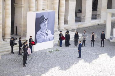 Entertainment Bilder des Tages Emmanuel Macron - President de la Republique Francaise NEWS : Ceremonie d Hommage nationa-stock-foto
