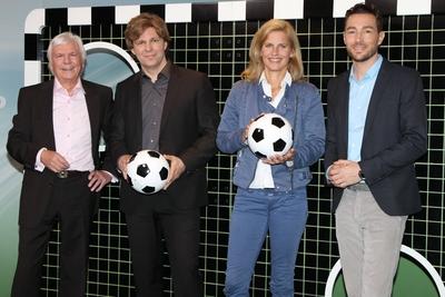 Dieter Kuerten,Michael Steinbrecher, Katrin Mueller-Hohenstein, Sven Voss, Pressekonferenz zu 50 Jahre Aktuelles sportst-stock-foto
