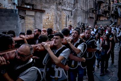 Procession of Saint Michael the Archangel in Palermo-stock-foto